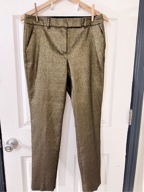 White House Black Market Metallic Gold Cropped Pants